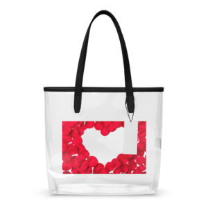 Clear tote bag with heart
