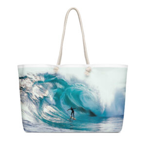 Oversized weekender bag with surfboard