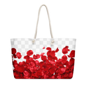 Oversized weekender bag with roses