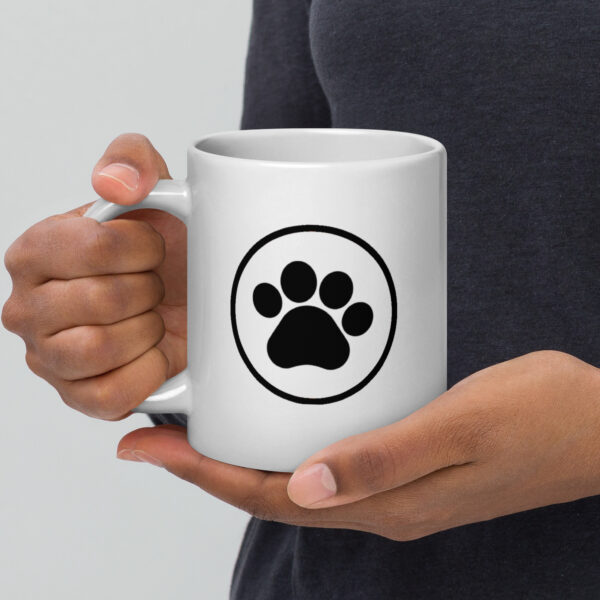 White glossy mug with pet leg - Image 6