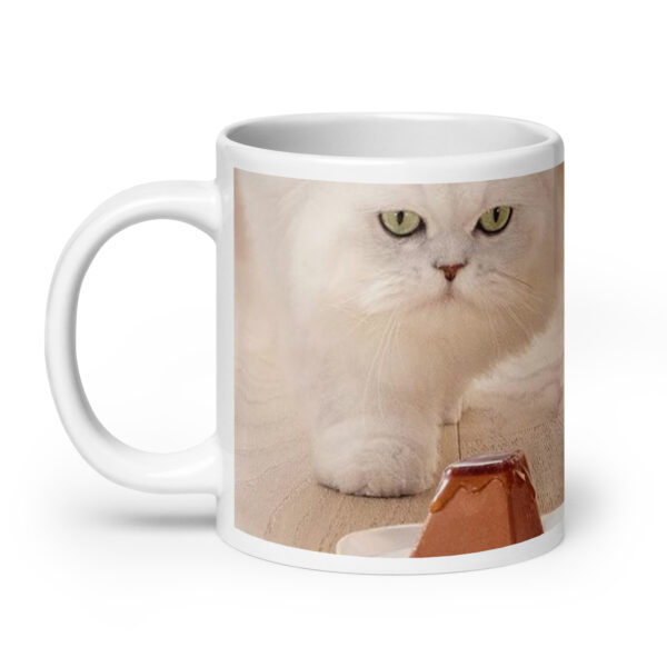 White Glossy Mug with Cute Cat Image - Image 4